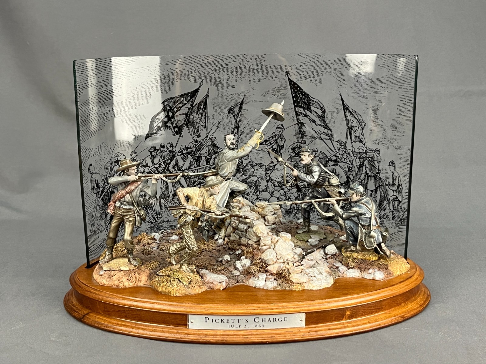 FRANKLIN MINT PICKETT'S CHARGE JULY 3, 1863 ~CIVIL WAR PEWTER FIGURINE SCULPTURE FRANKLIN MINT PICKETT'S CHARGE JULY 3, 1863 ~CIVIL WAR PEWTER FIGURINE SCULPTURE