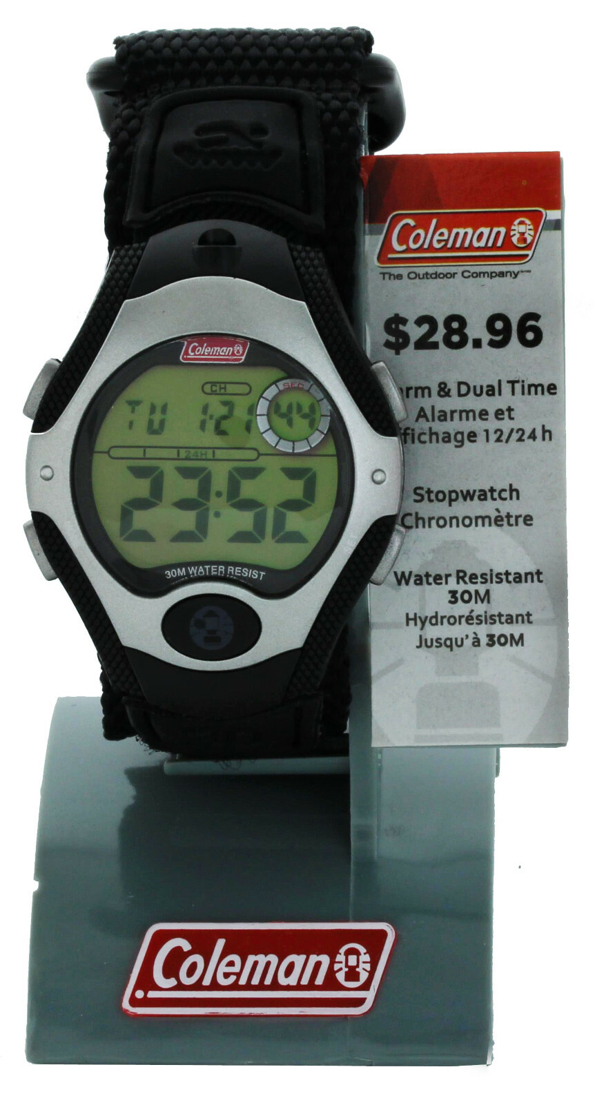 Coleman Men\'s dual time  stop Watch with Flashlight 40373