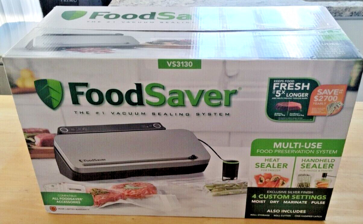 FoodSaver VS3130 Multi-Use Food Preservation System with Handheld Vacuum Sealer.