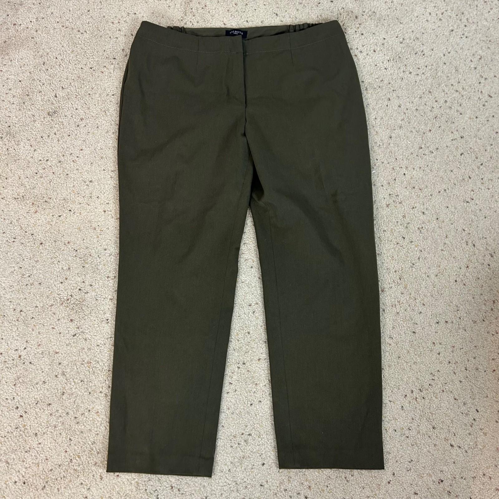 Talbots Olive Green Straight Leg Pants Trousers Classic Career Size 20W