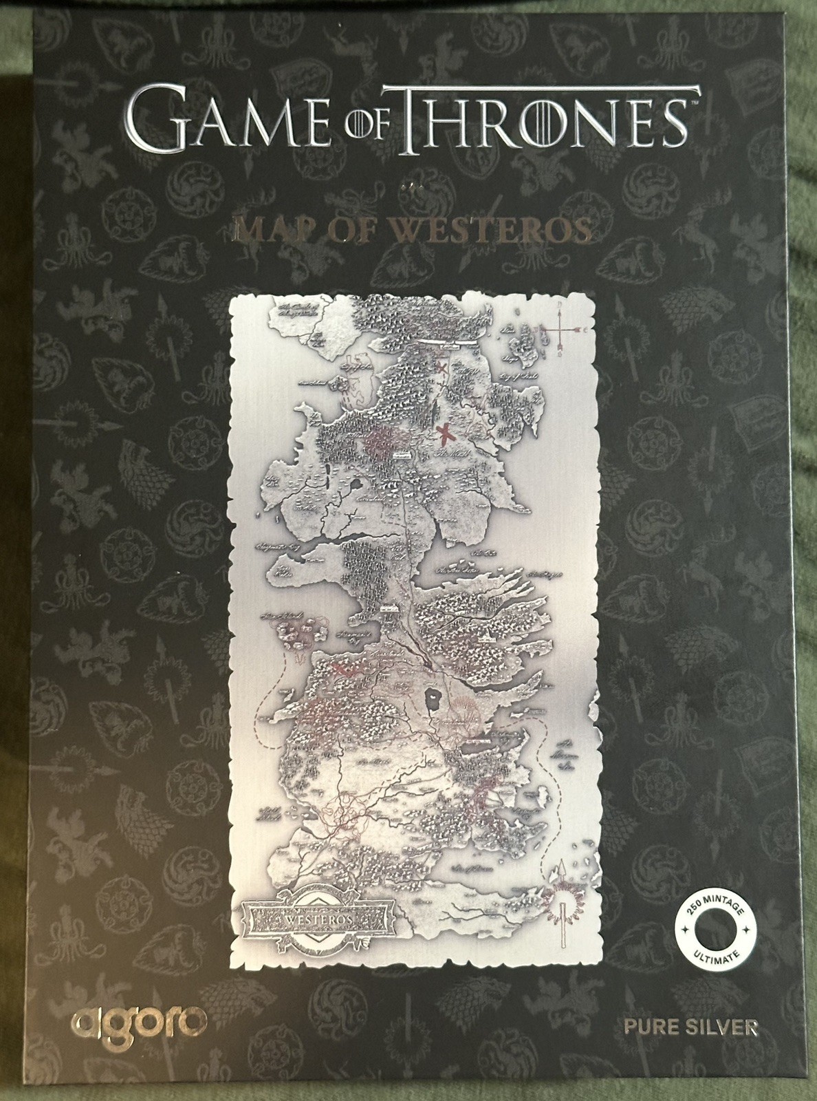 2026 Agoro Game of Thrones Map of Westeros 5oz Silver Coin 159/250 2026 Agoro Game of Thrones Map of Westeros 5oz Silver Coin 159/250