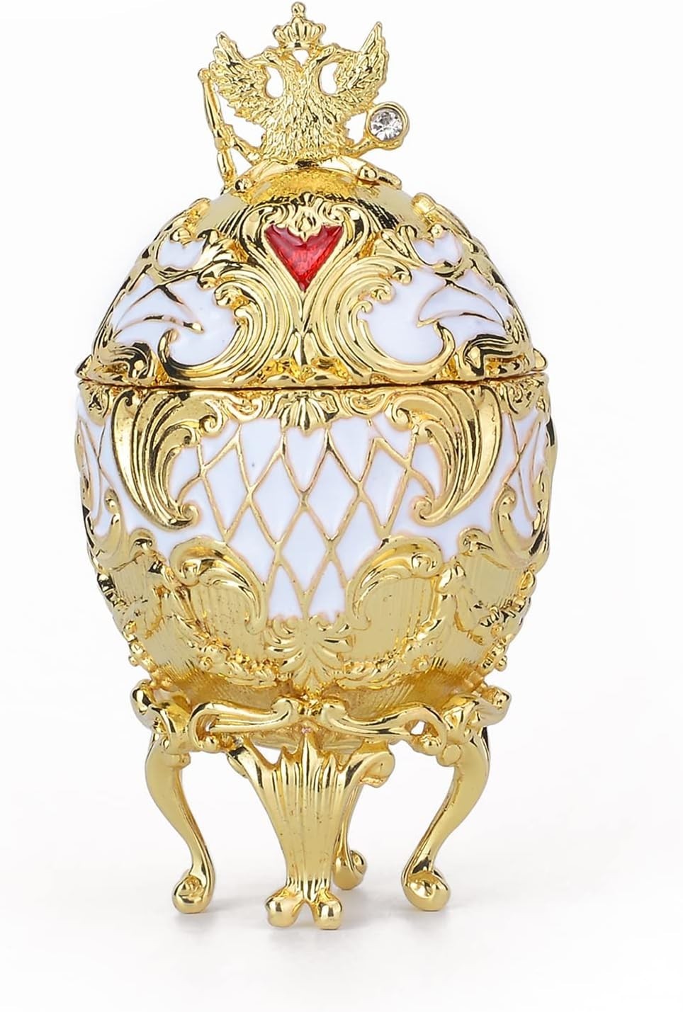 Faberge Egg Trinket Boxes Classic Enamel Hand-Painted Vintage Ornaments Metal...