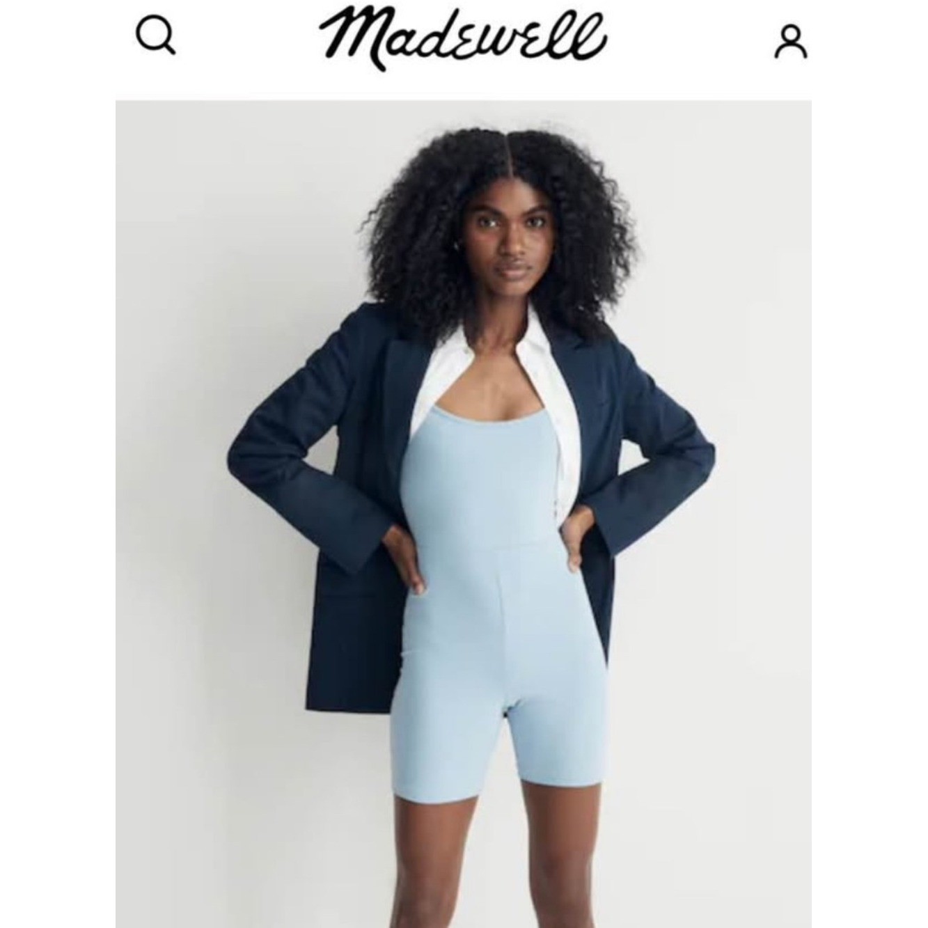 🩵NWT Madewell Light Blue Romper🩵