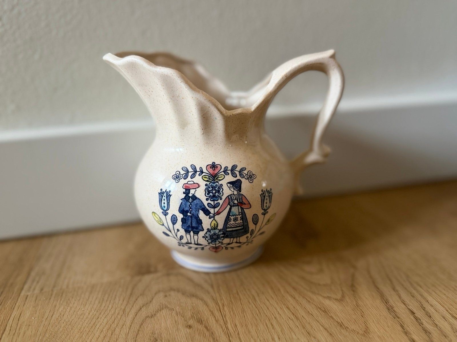 Vintage Antique Folk Art Ceramic Pitcher Vintage Antique Folk Art Ceramic Pitcher