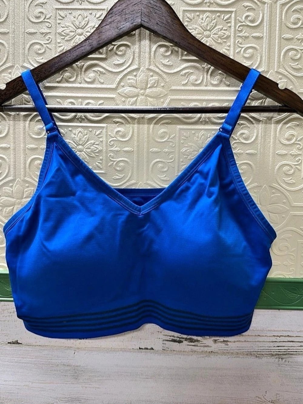 TORRID CURVE Sports Bra Striped Blue Size 2