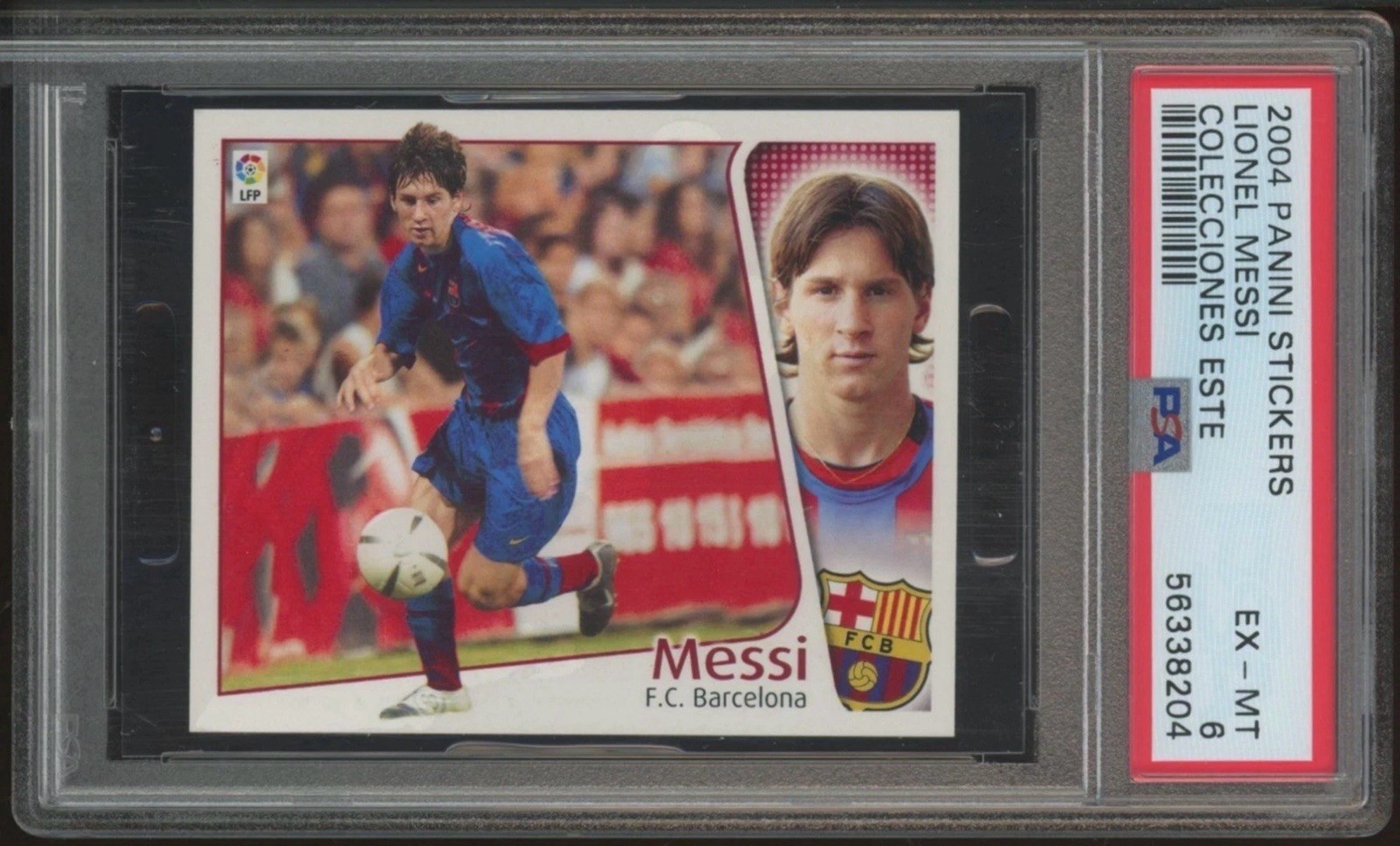 Lionel Messi 2004 Panini Stickers Colecciones Este Rookie PSA 6 💎🐐📈