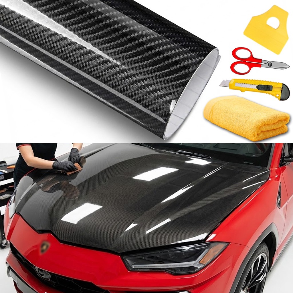 7D Premium Super Gloss Black Carbon Fiber Vinyl Wrap Bubble Free Air Release 6D 7D Premium Super Gloss Black Carbon Fiber Vinyl Wrap Bubble Free Air Release 6D