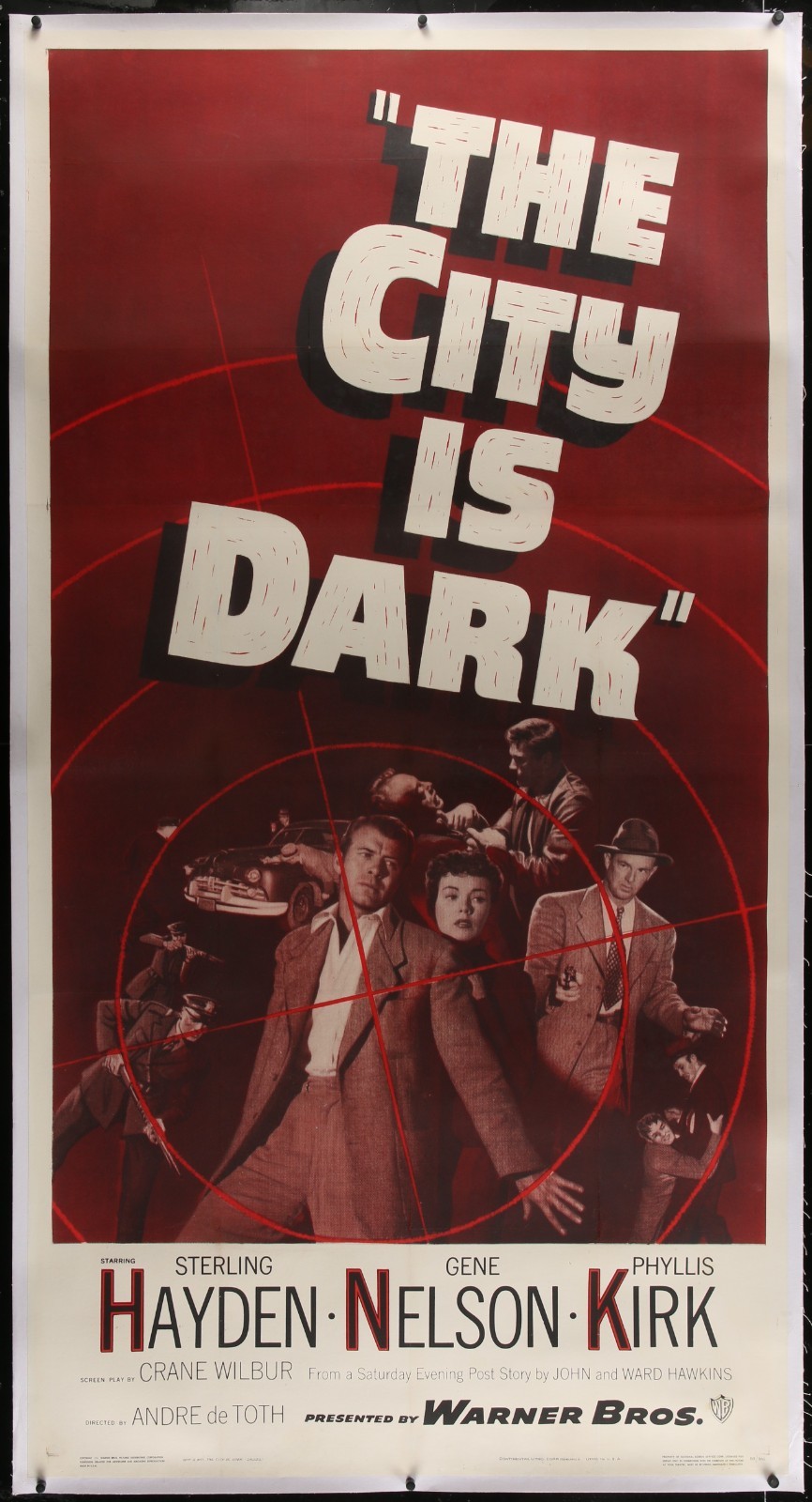 CRIME WAVE 1953 Original 3-Sheet Movie Poster Film Noir Sterling Hayden Rare