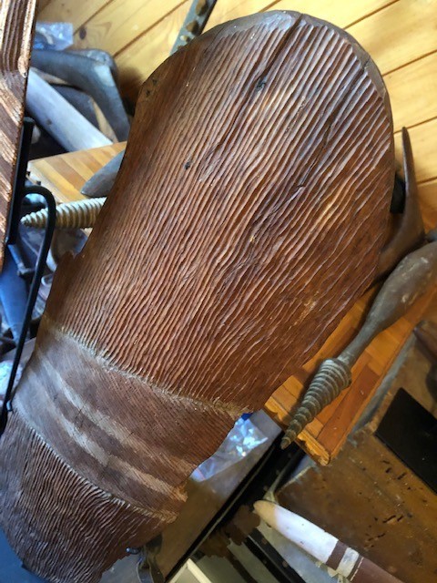 ANCIENT WUNDA SHIELD WITH BATTLE SCARS ; ABORIGINAL/TRIBAL: ANCIENT WUNDA SHIELD WITH BATTLE SCARS ; ABORIGINAL/TRIBAL: