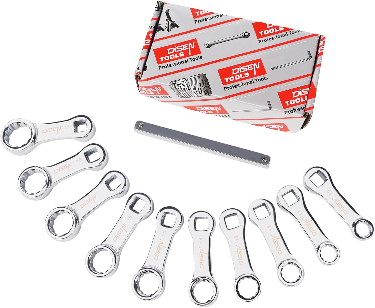 10PCS Metric Torque Wrench Adapter 10-19Mm 3/8