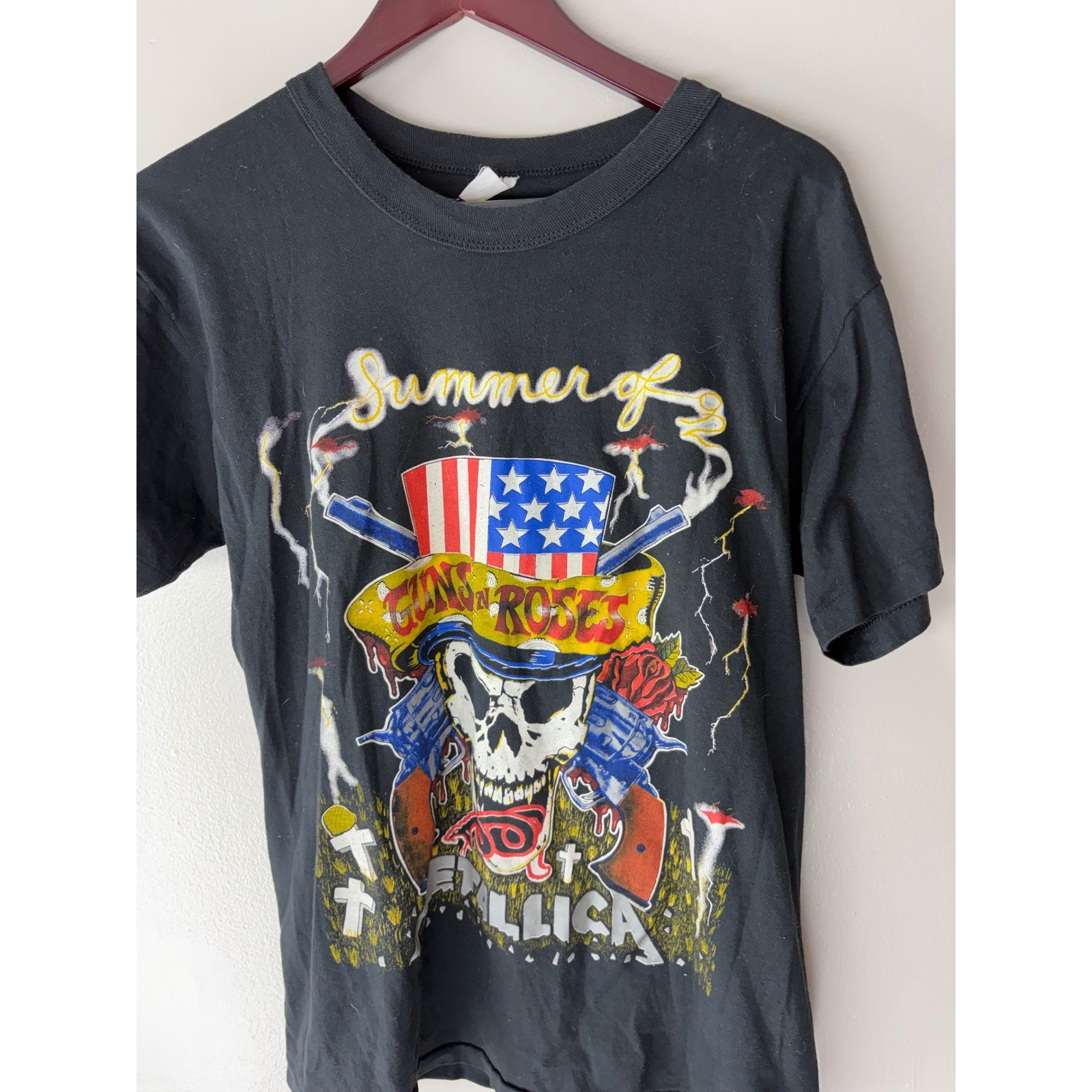 Vintage 1992 Guns N Roses Metallica Faith No More Summer Tour Shirt Large