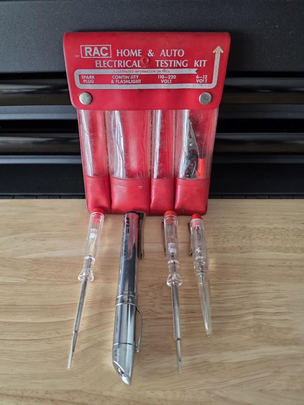 Vintage RAC Home & Auto Electrical Testing Kit Complete Made Hong Kong. Works