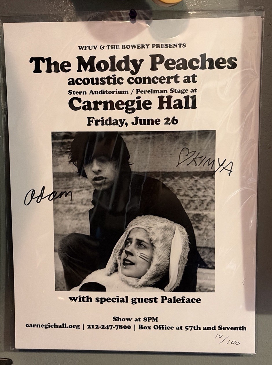 Moldy Peaches Carnegie Hall NY signed Limited #10/100 Moldy Peaches Carnegie Hall NY signed Limited #10/100