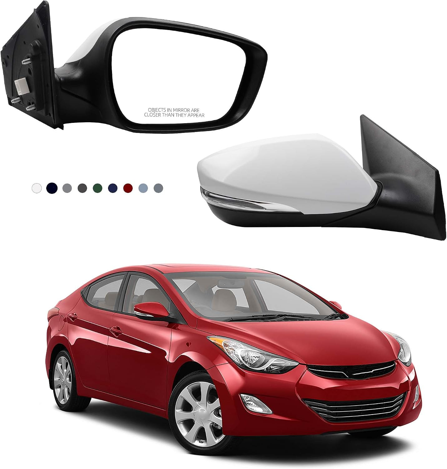 Passenger Side Mirror Heated Turn Signal Paintable for 2011-2013 Hyundai Elantra Passenger Side Mirror Heated Turn Signal Paintable for 2011-2013 Hyundai Elantra