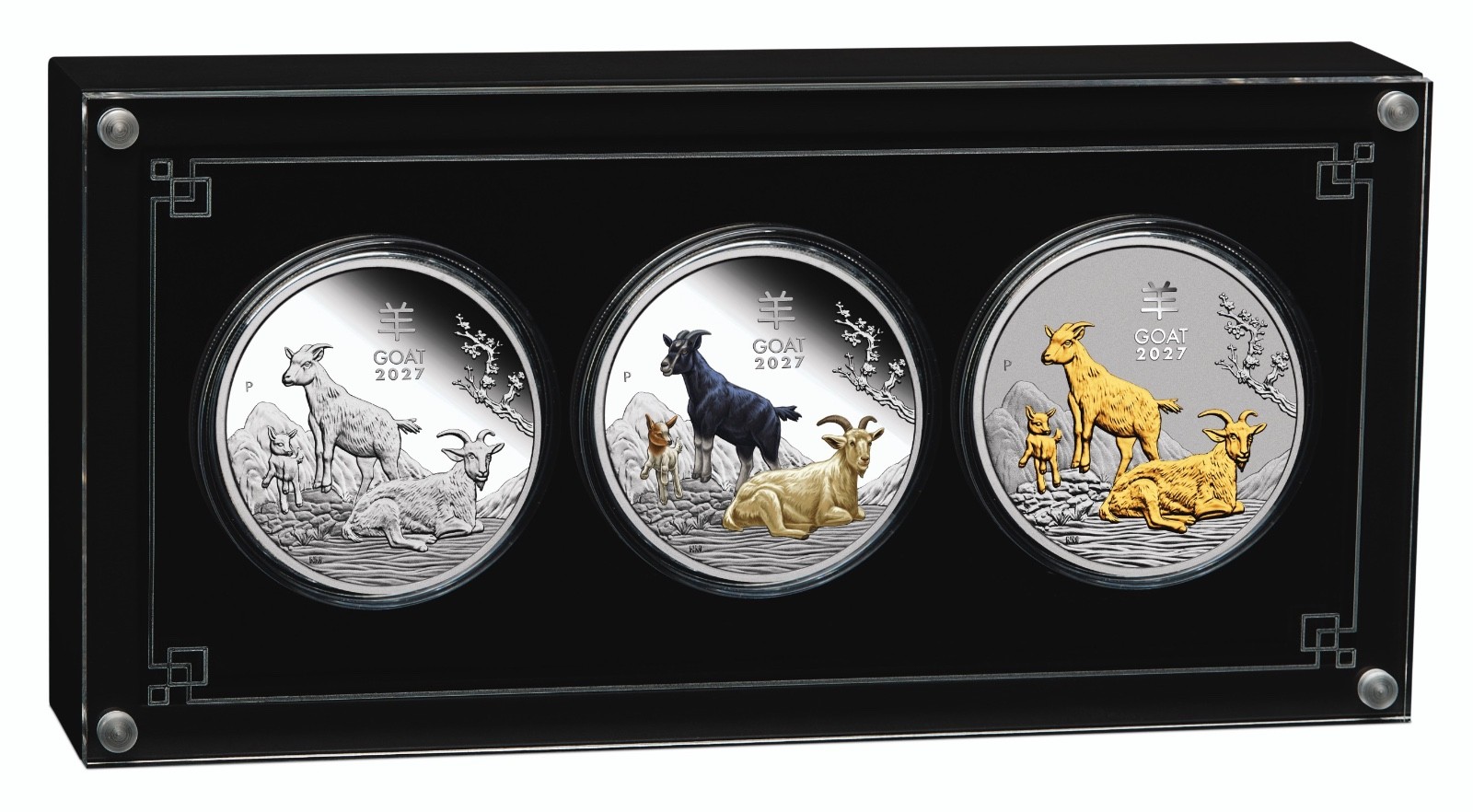 2027 Australian Lunar Series Year of the Goat silver trio