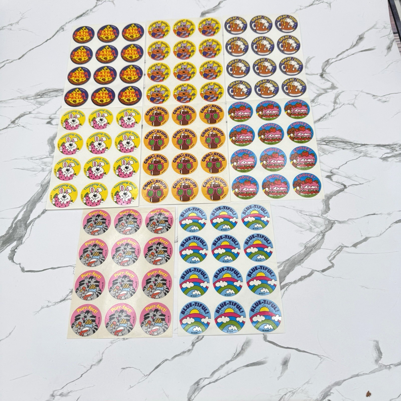 Vintage TREND Scratch & Sniff Stinky Stickers Lot Of  8 Sheets 1980s