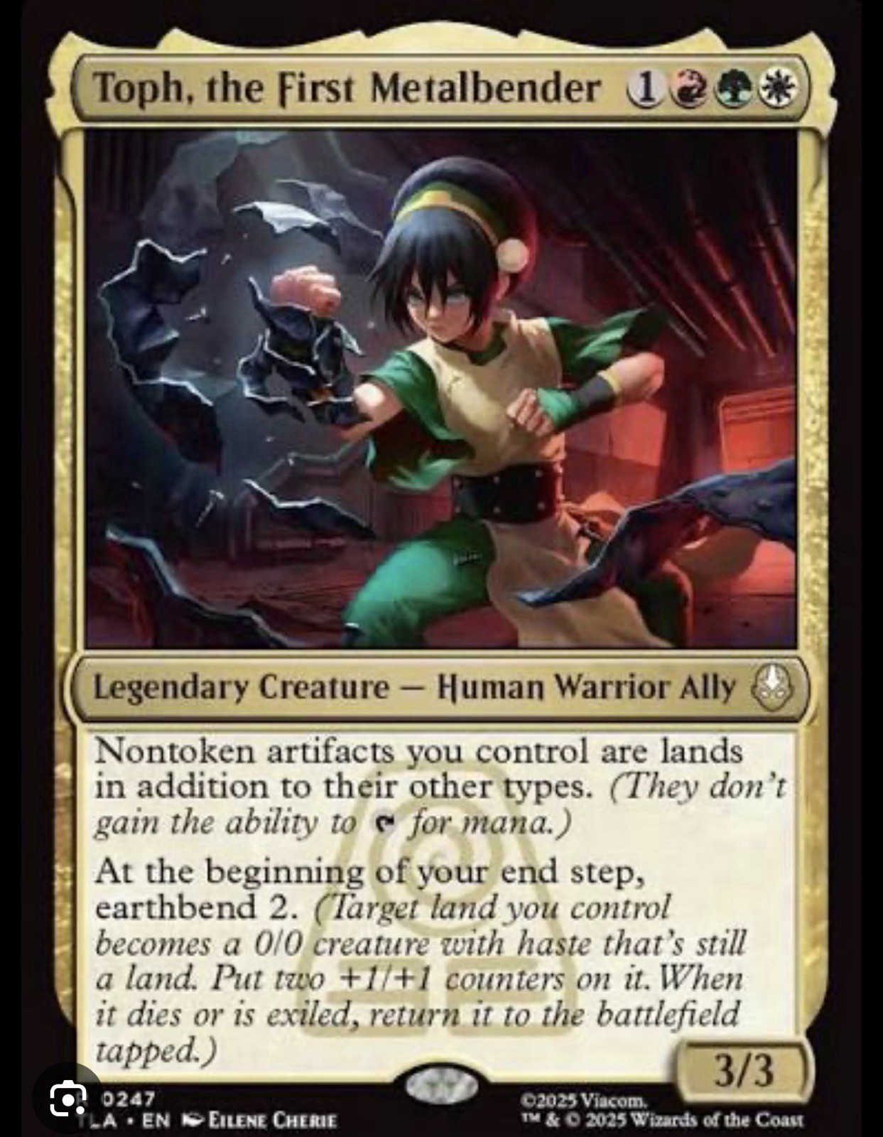 Toph, the First Metalbender | Earthbending Ally Tribal - Avatar Commander Deck