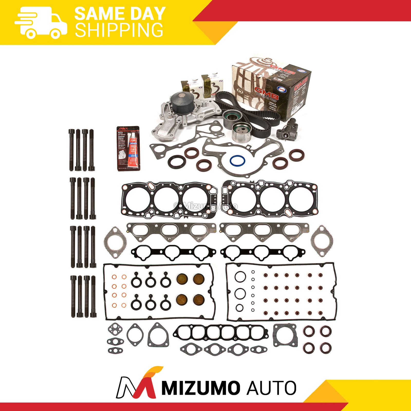 Head Gasket Set Timing Belt Kit Water Pump Fit 91-99 Mitsubishi Dodge 6G72