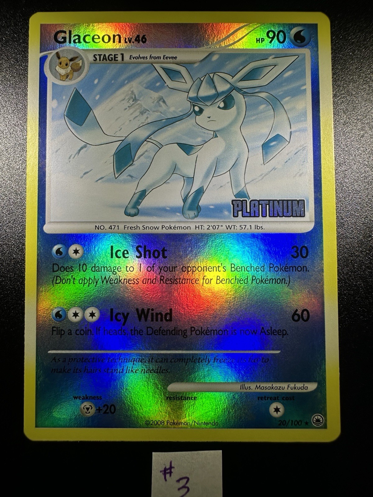 2008 Pokemon Glaceon Burger King Promo Stamped Platinum Reverse Holo Vintage 320 2008 Pokemon Glaceon Burger King Promo Stamped Platinum Reverse Holo Vintage 320