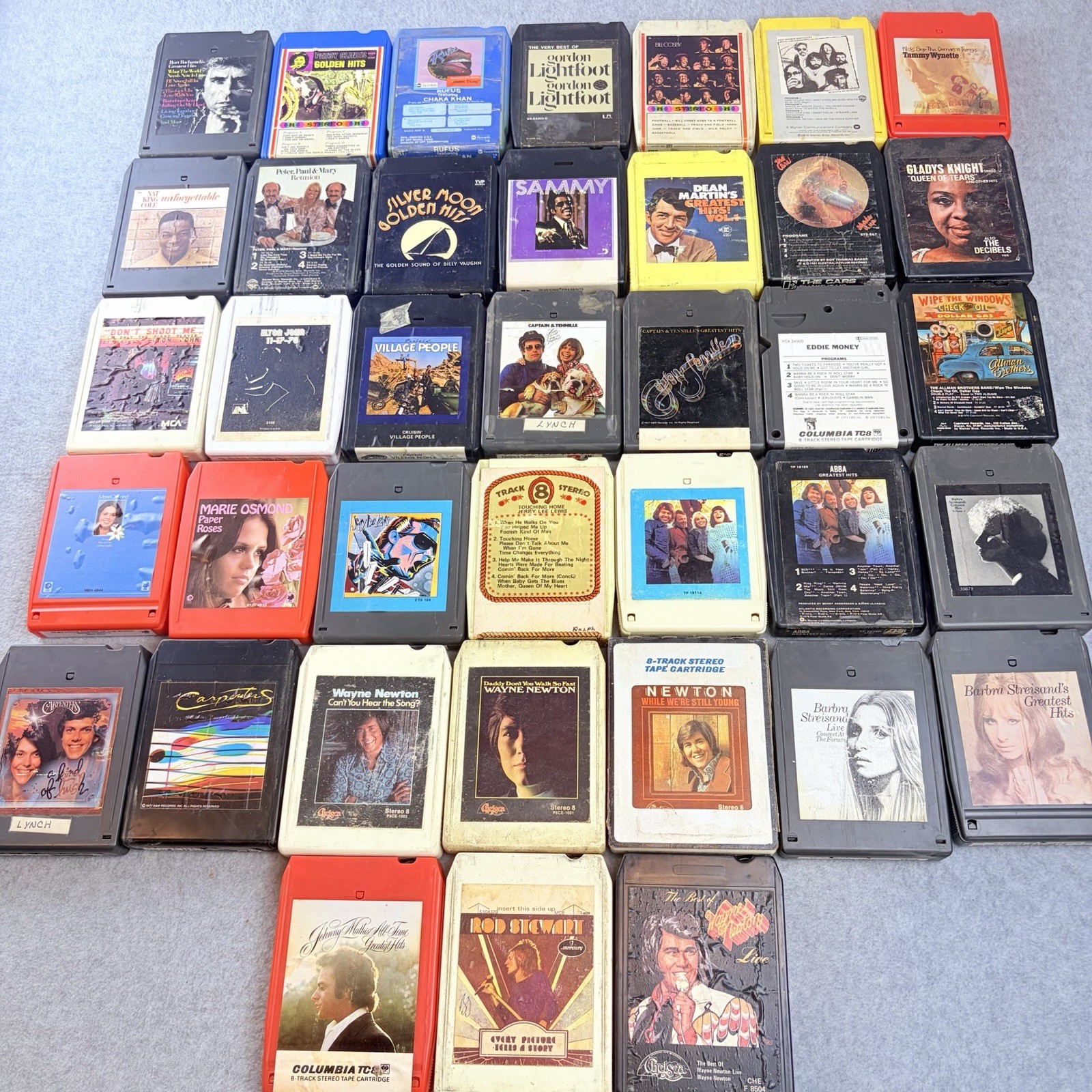 38 8-Track Tape Lot ABBA Elton John Carpenters Rod Stewart Streisand Rock Pop
