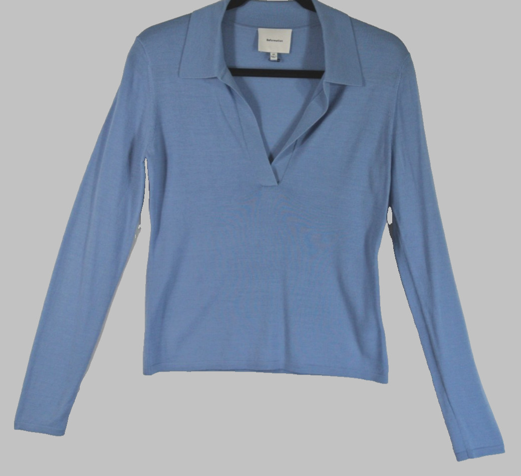 NEW, REFORMATION Lucas Relaxed Regenerative Merino Polo Sz XS #S8178