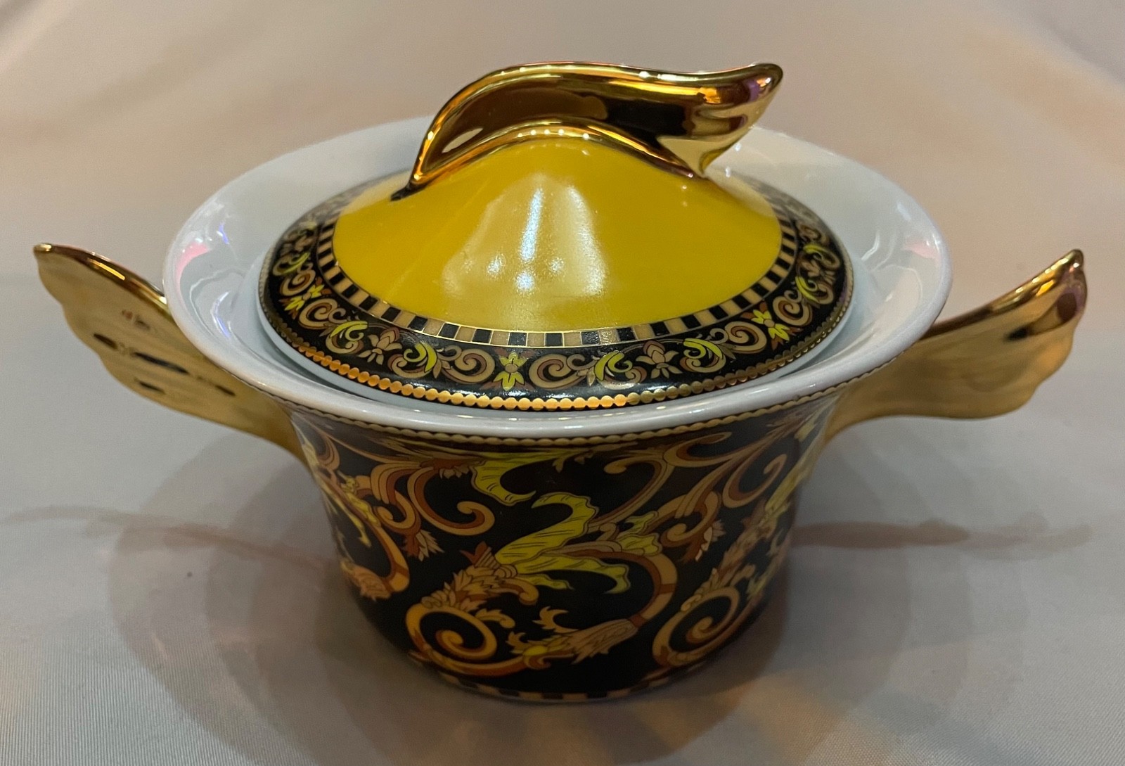 Versace By Rosenthal Barocco Sugar Bowl with Lid Versace By Rosenthal Barocco Sugar Bowl with Lid