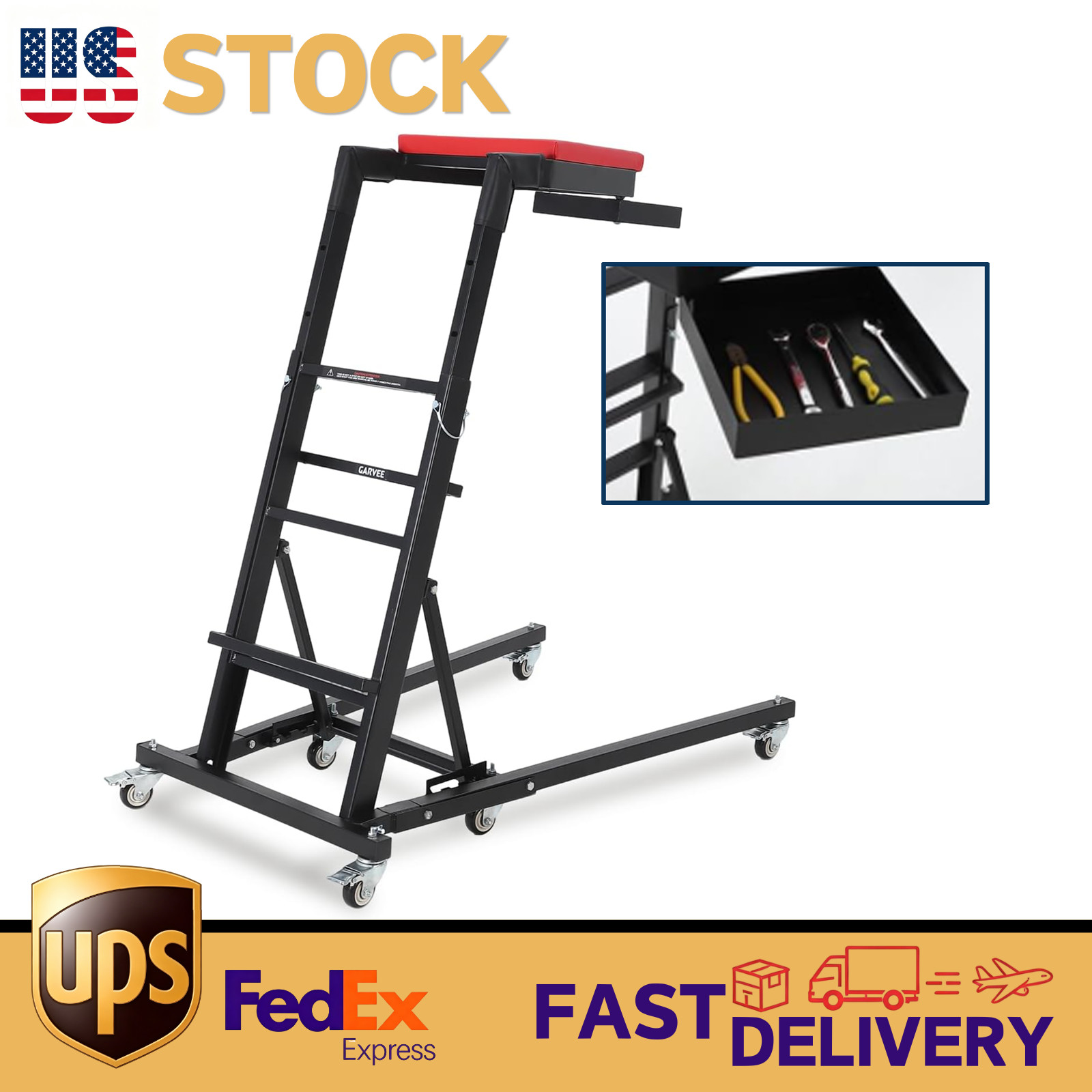 Foldable Topside Creeper w/Tool Tray 400LB, 45\