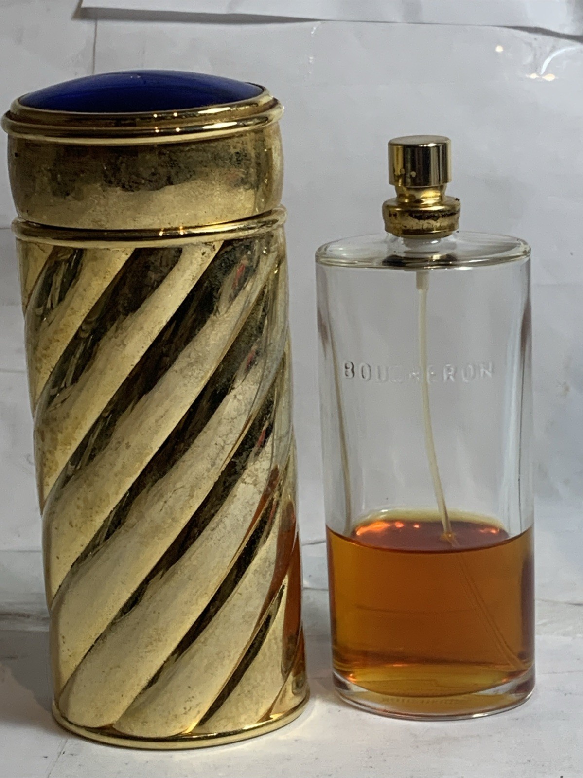 Vintage Boucheron Women’s Parfum 2.5oz-75ml EDP Spray Refillable Gold 40% Full. Vintage Boucheron Women’s Parfum 2.5oz-75ml EDP Spray Refillable Gold 40% Full.