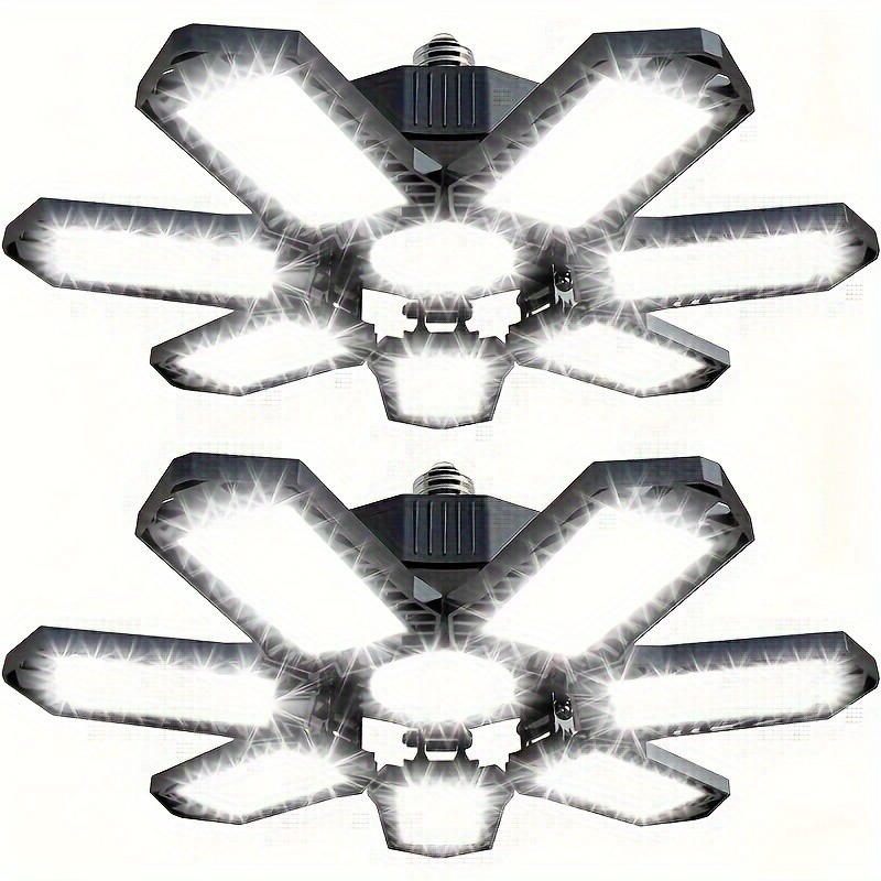2Pcs LED Garage Light 600W 12000000LM Deformable Bright Shop Ceiling Bulb Lamps 2Pcs LED Garage Light 600W 12000000LM Deformable Bright Shop Ceiling Bulb Lamps