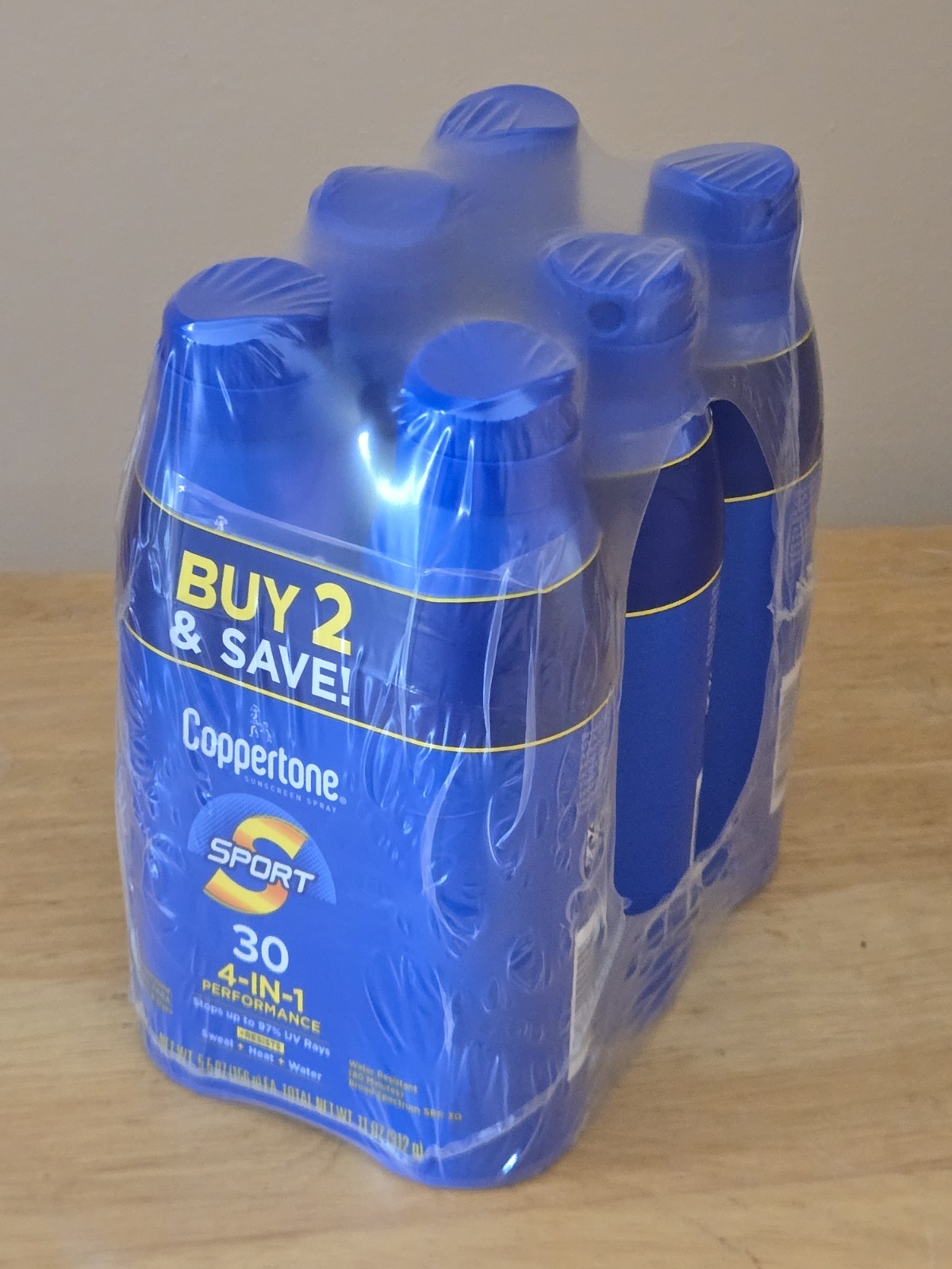 Coppertone Sport 4-in-1 Performance SPF 30 Sunscreen Spray 6 Pk Cans (See Desc) Coppertone Sport 4-in-1 Performance SPF 30 Sunscreen Spray 6 Pk Cans (See Desc)