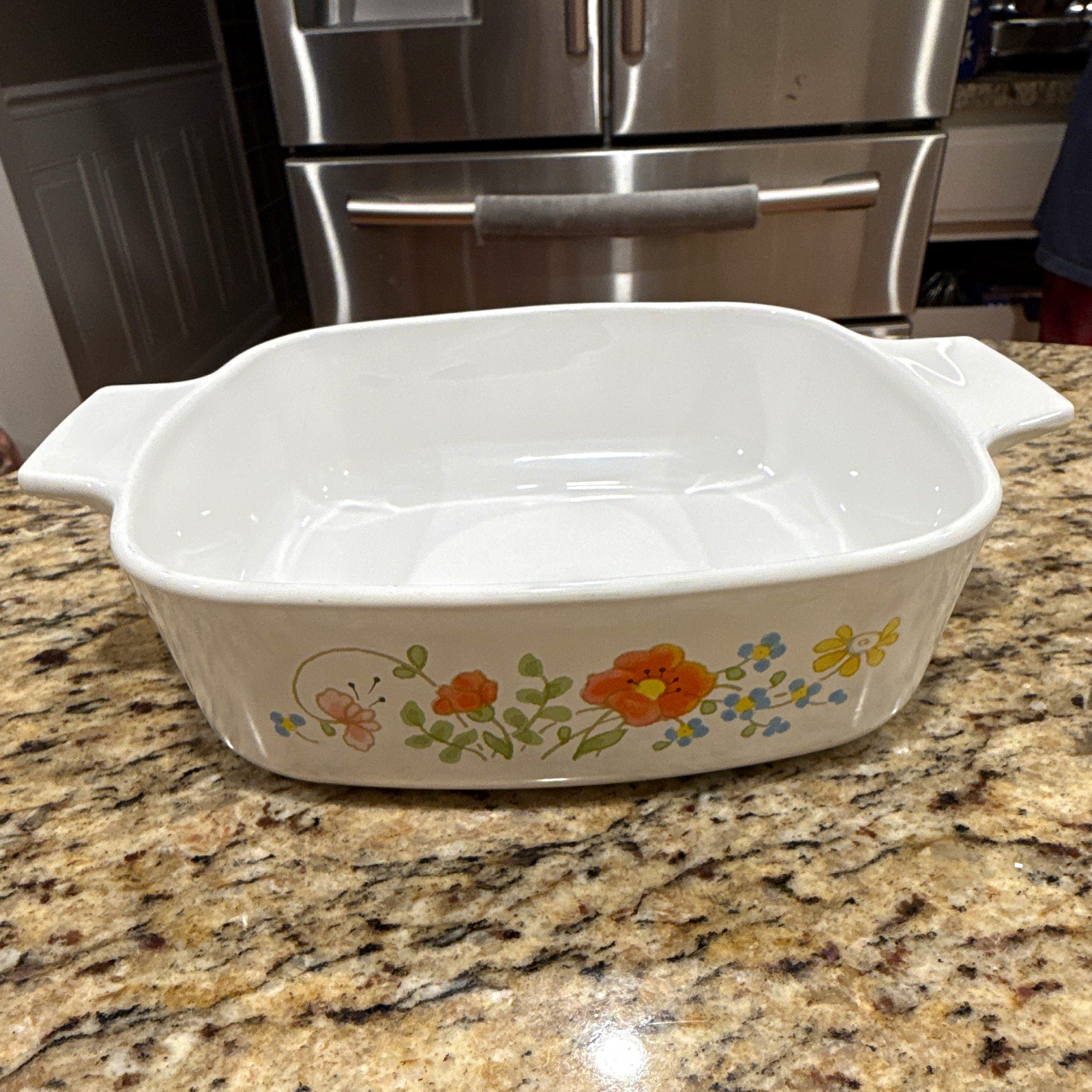 Rare Vintage Corning Ware Wildflower 1 Quart Casserole w/o lid A-1 1/2-B w/#2 #4 Rare Vintage Corning Ware Wildflower 1 Quart Casserole w/o lid A-1 1/2-B w/#2 #4
