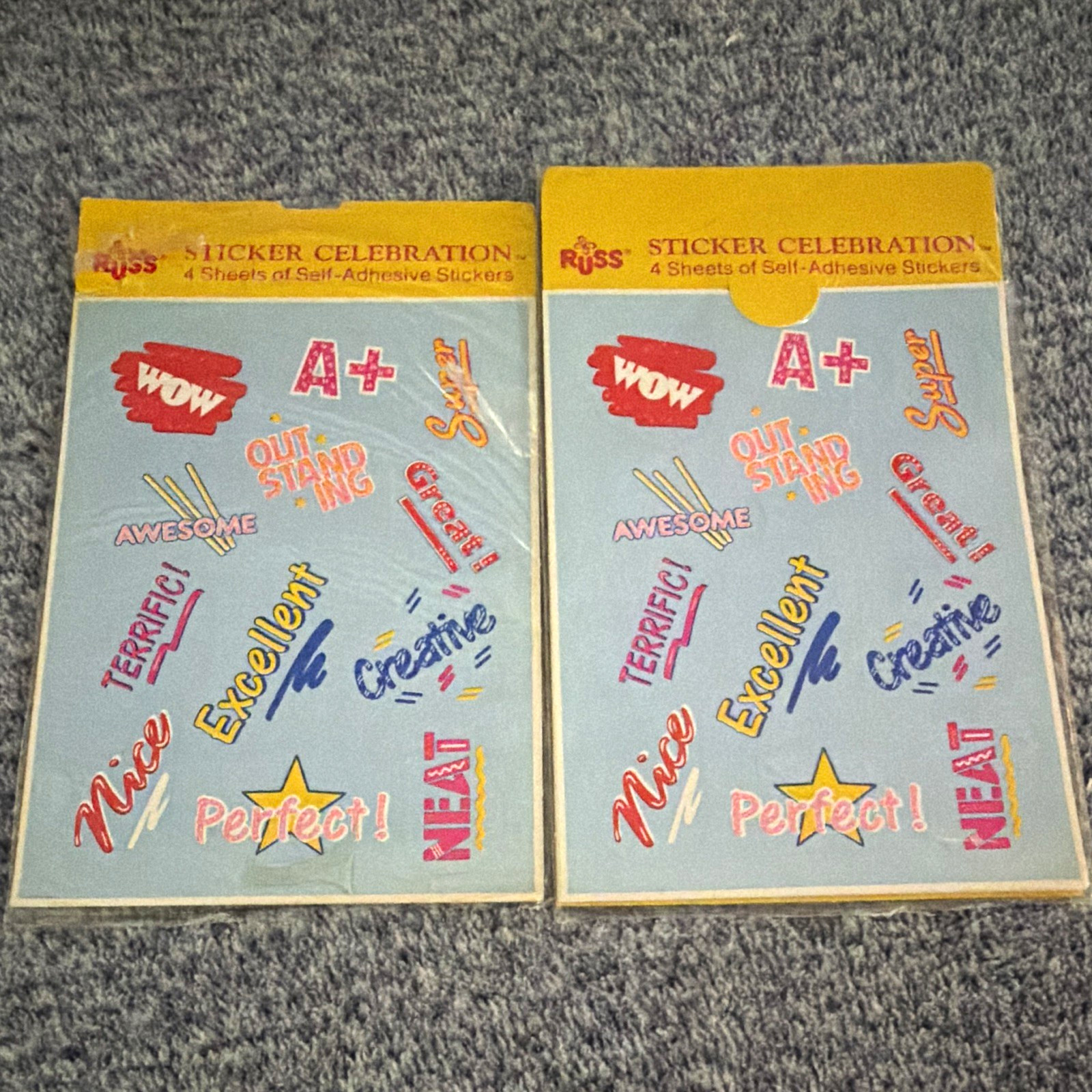 Vintage Russ Sticker Celebration School Praise Sticker Sheets 2 Packs Vintage Russ Sticker Celebration School Praise Sticker Sheets 2 Packs