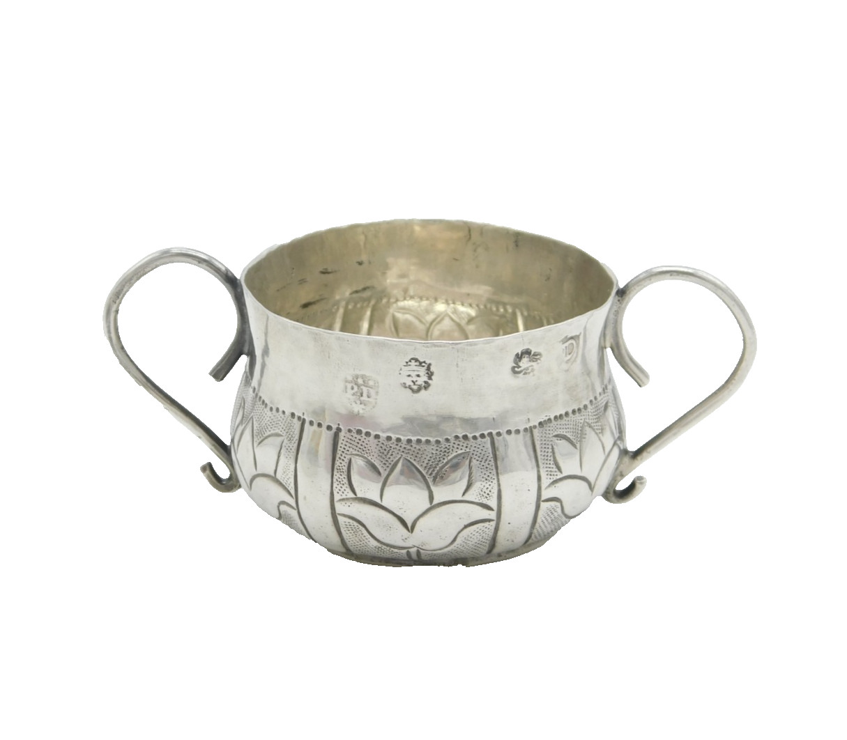 Charles II Restoration Period Sterling Silver Porringer Cup Antique 1661 London
