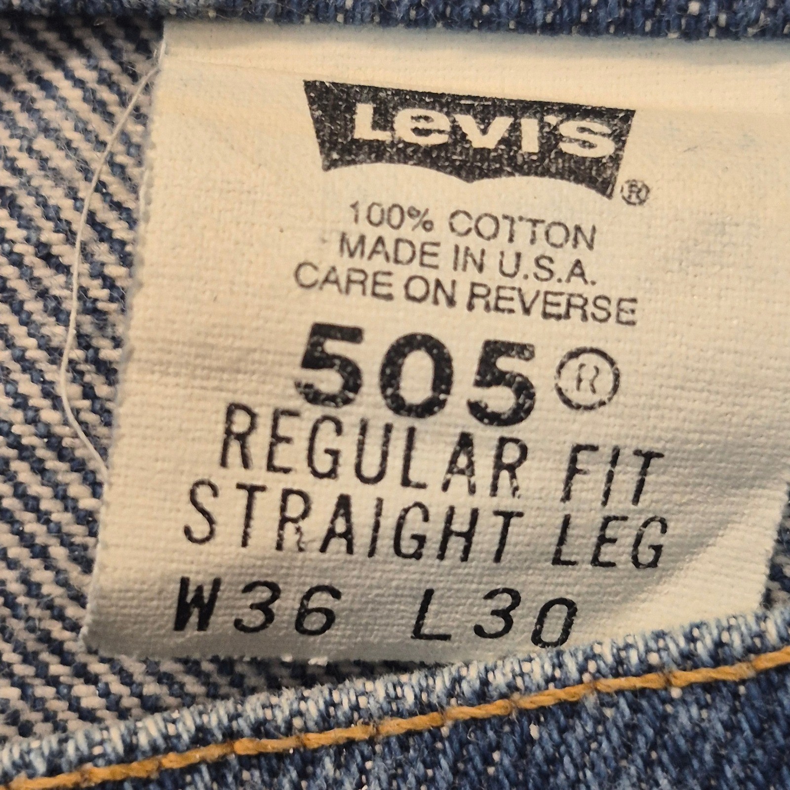 Vintage Levis 505 Orange Tab Jeans Mens 36x30 Made in USA Blue Straight Leg Vintage Levis 505 Orange Tab Jeans Mens 36x30 Made in USA Blue Straight Leg