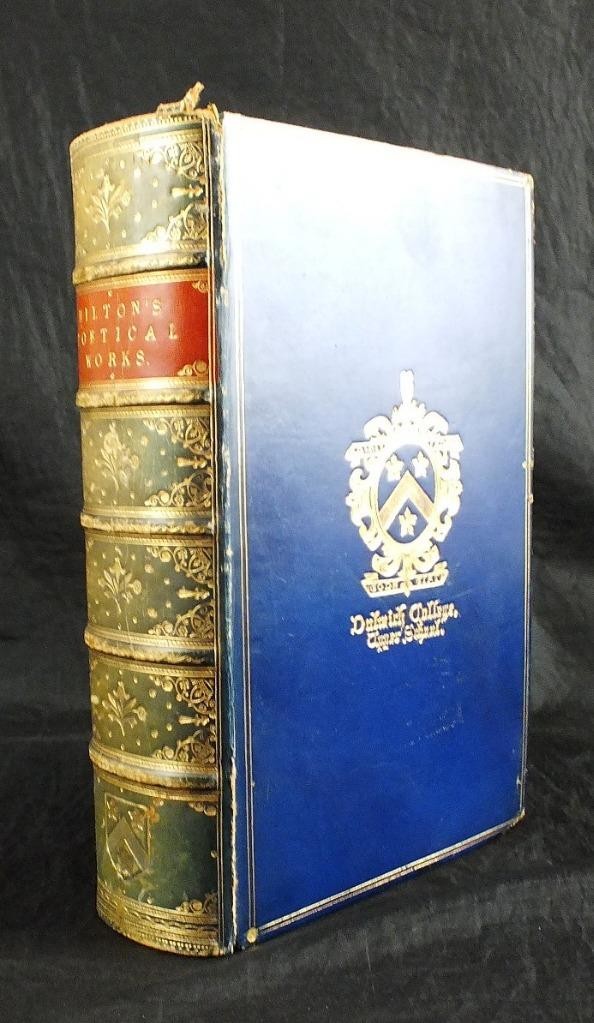 C1880 POETICAL WORKS JOHN MILTON SONNETS ODES TURNER PLATES BINDING