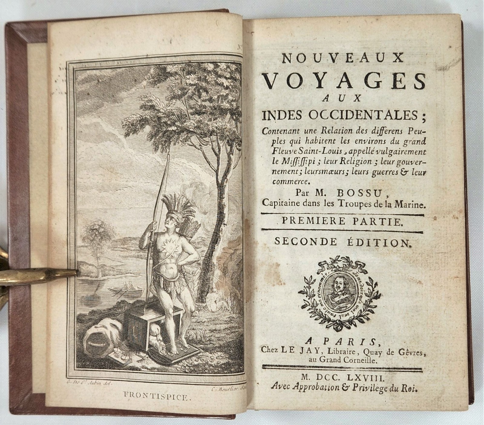 1786 Travel Louisiana Indian Territory Mississippi Valley Bossu Nouveaux Voyages