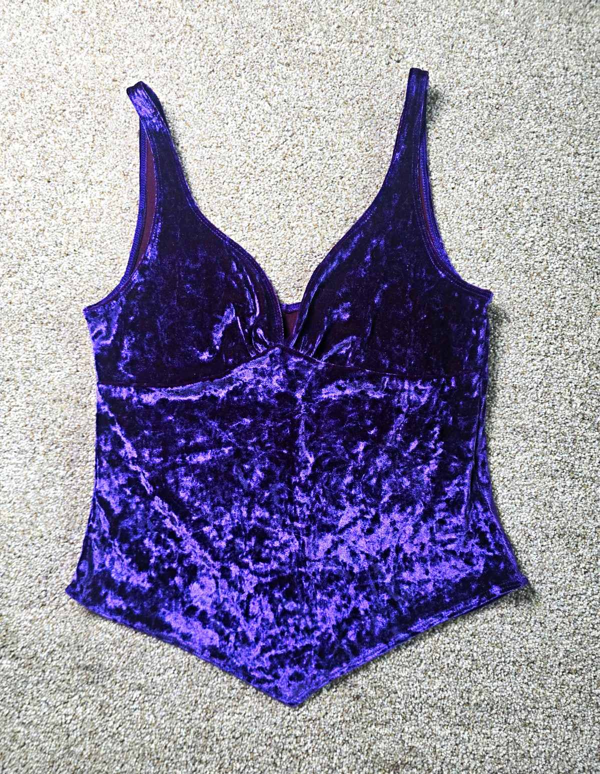 💜 Vintage Y2K Charlotte Russe Purple Crushed Velvet Cami Top 💜 💜 Vintage Y2K Charlotte Russe Purple Crushed Velvet Cami Top 💜