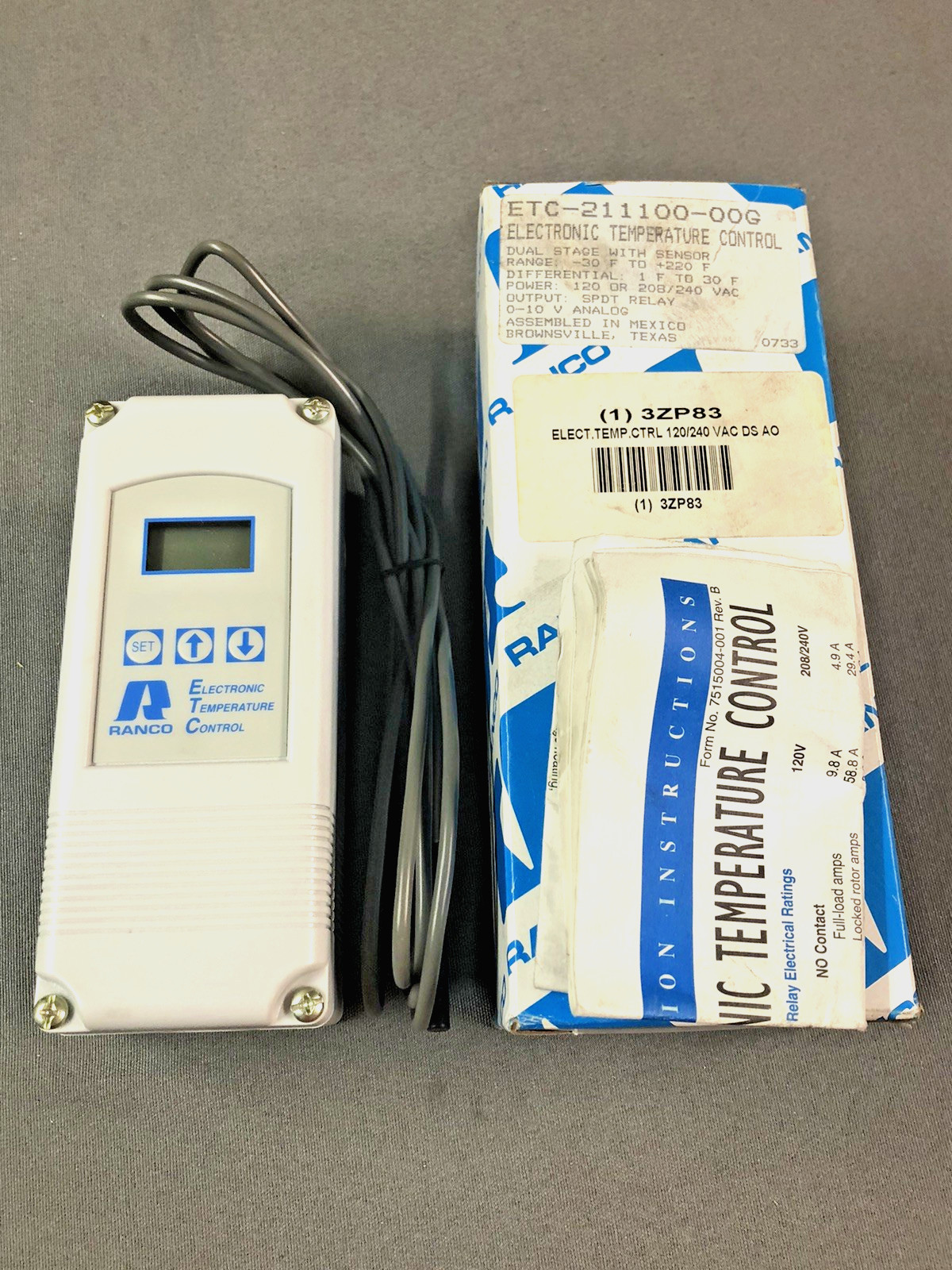 Ranco ETC-211100-000 Temperature Control 120/208/240VAC SPDT 0-10V Analog Out