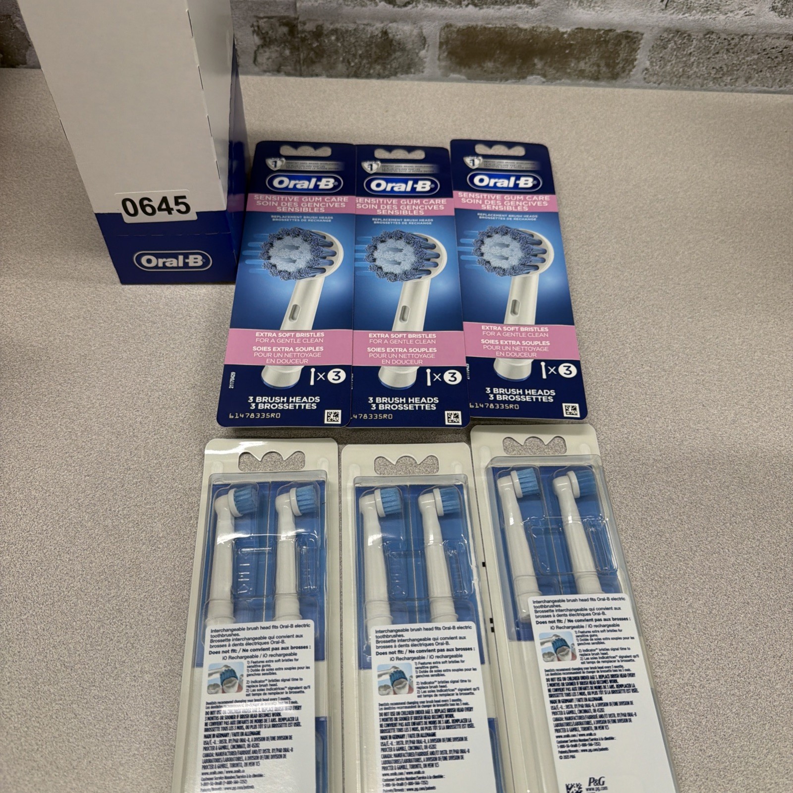 6 Oral-B Sensitive Gum Care Replacement Brush Heads - 3 Count (18 Total)