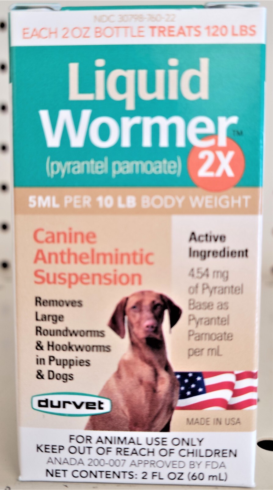 Durvet Liquid Wormer 2X Pyrantel Pamote Canine Dog Dewormer Suspension 2oz Durvet Liquid Wormer 2X Pyrantel Pamote Canine Dog Dewormer Suspension 2oz