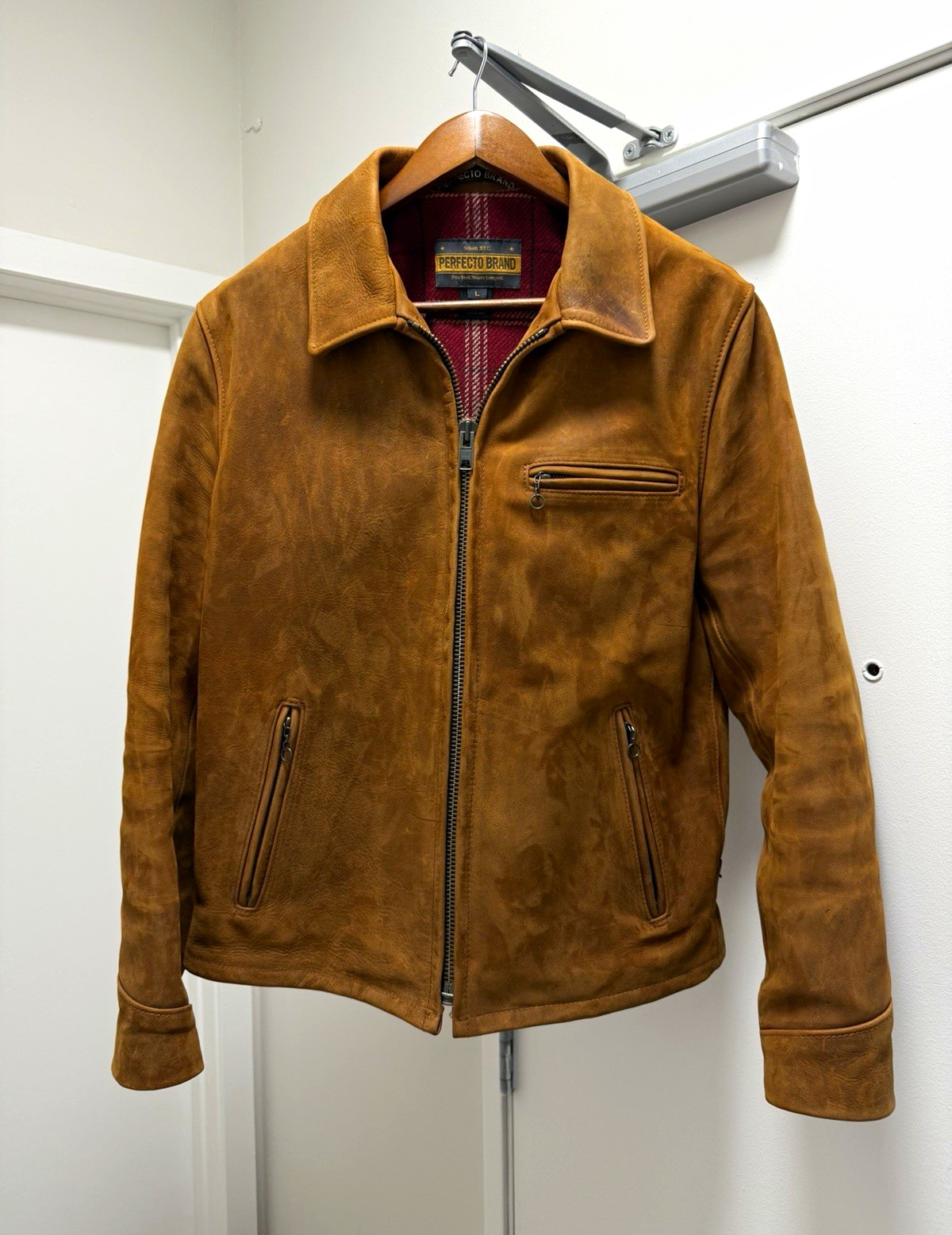 Schott P673 Storm oiled nubuck Leather Jacket Heavyweight Size L