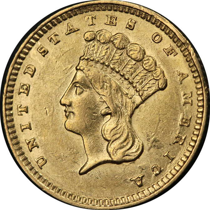 1857-P Type 3 Indian Princess Gold $1 Nice AU Nice Eye Appeal Nice Strike