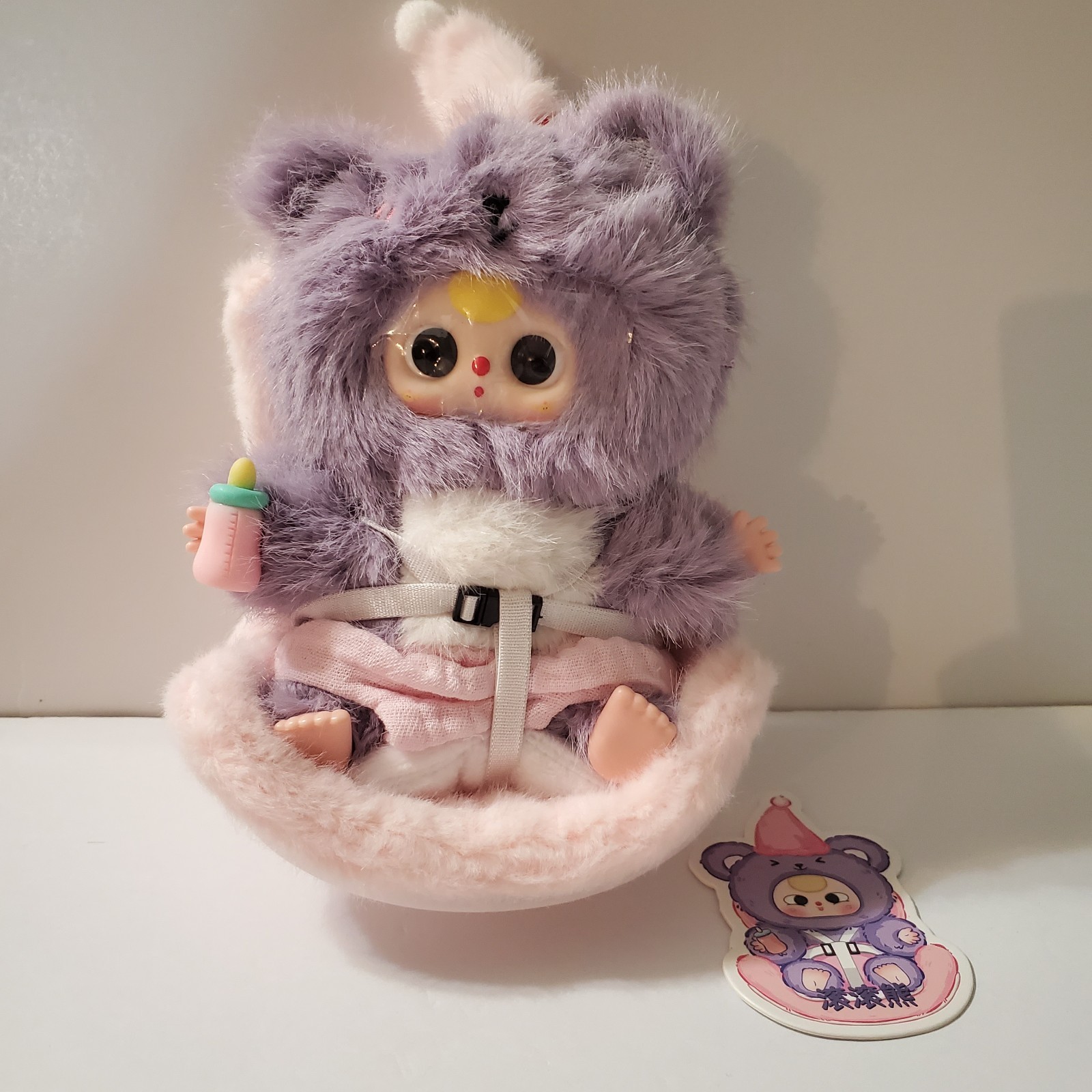 Confirmed Baby Three Vehicle Mounted Plush Baby Purple With Boba Eyes New