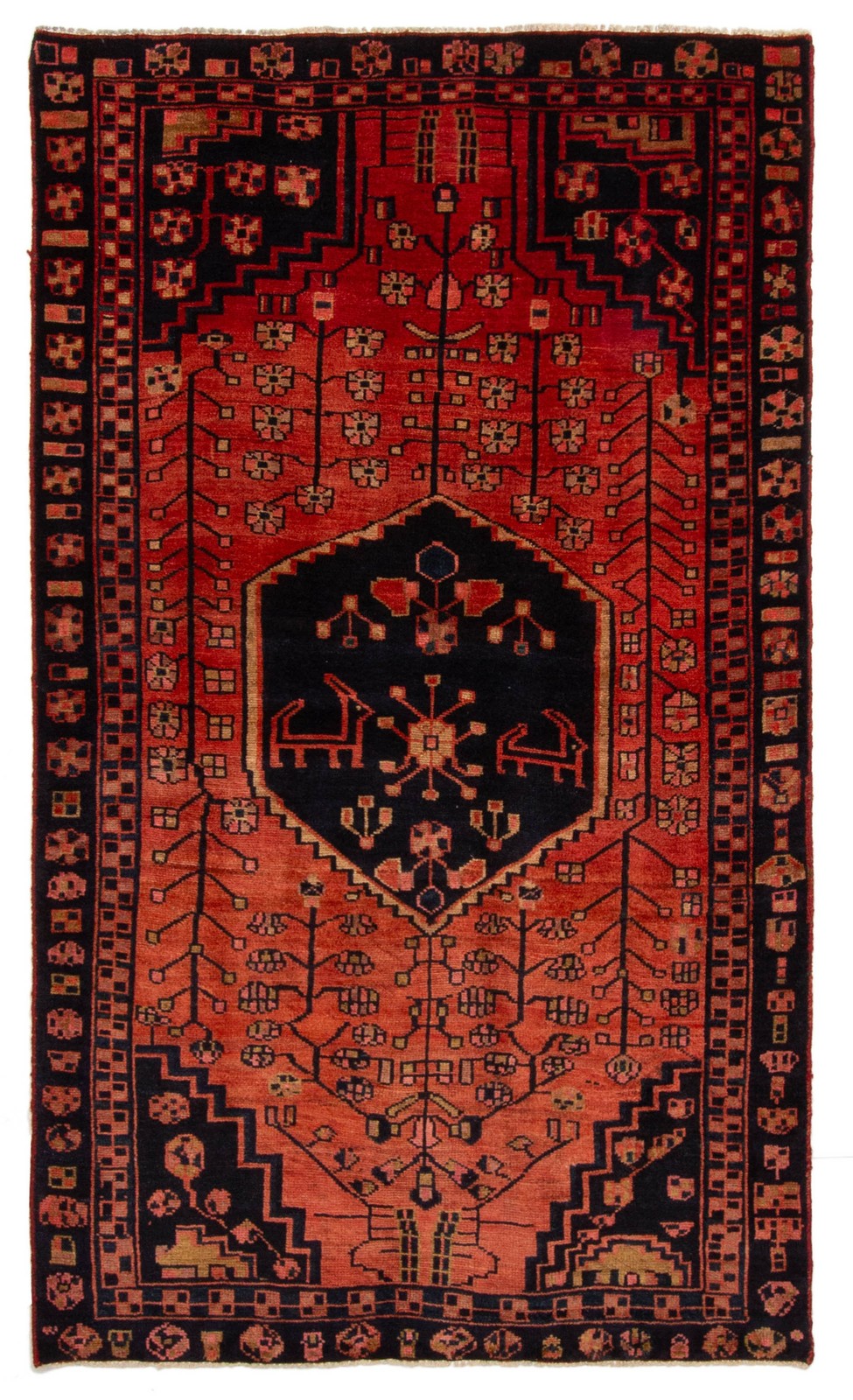 Vintage Hand-Knotted Area Rug 4\'1\