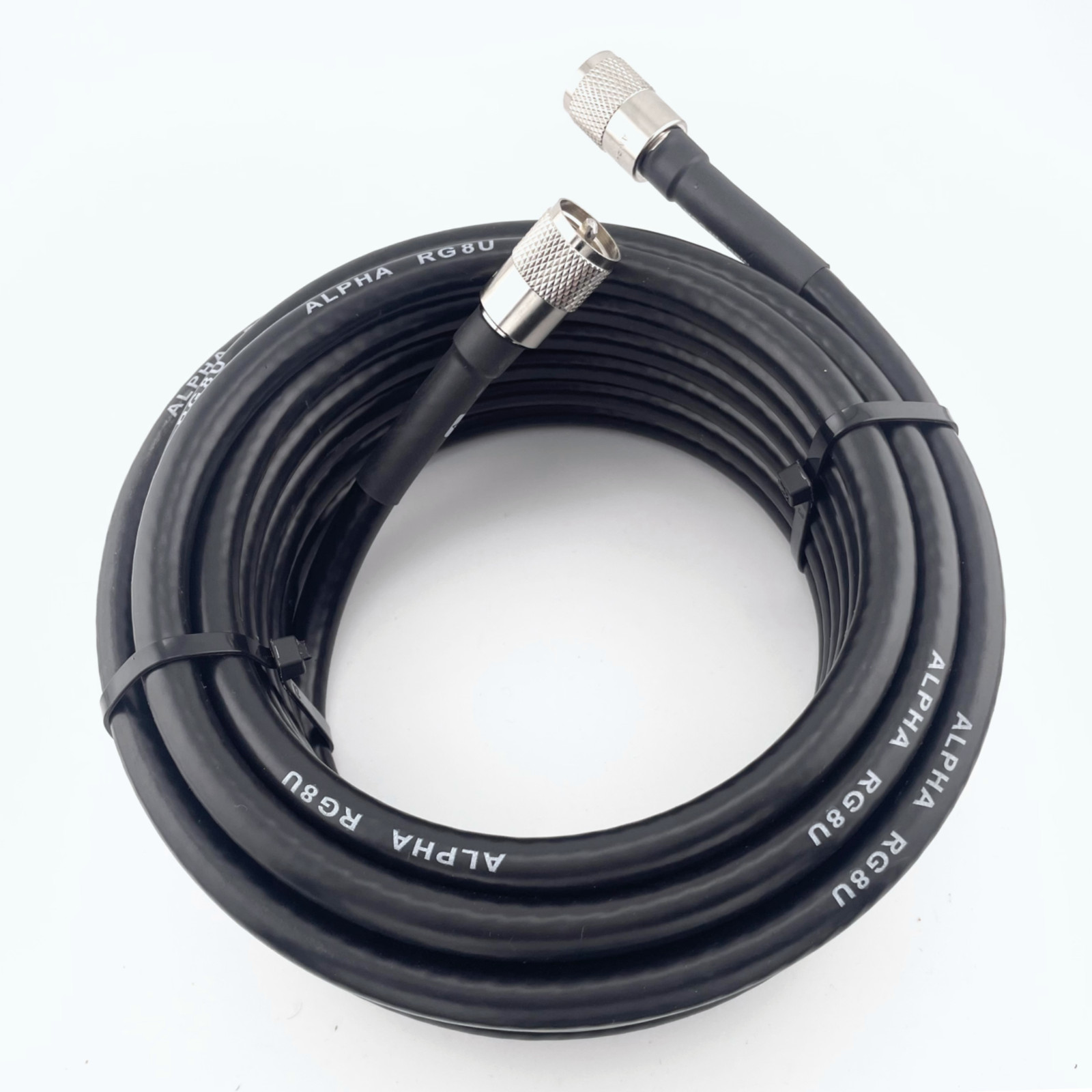 ALPHA - 25ft RG8u Coax Cable with AMPHENOL PL259s attached