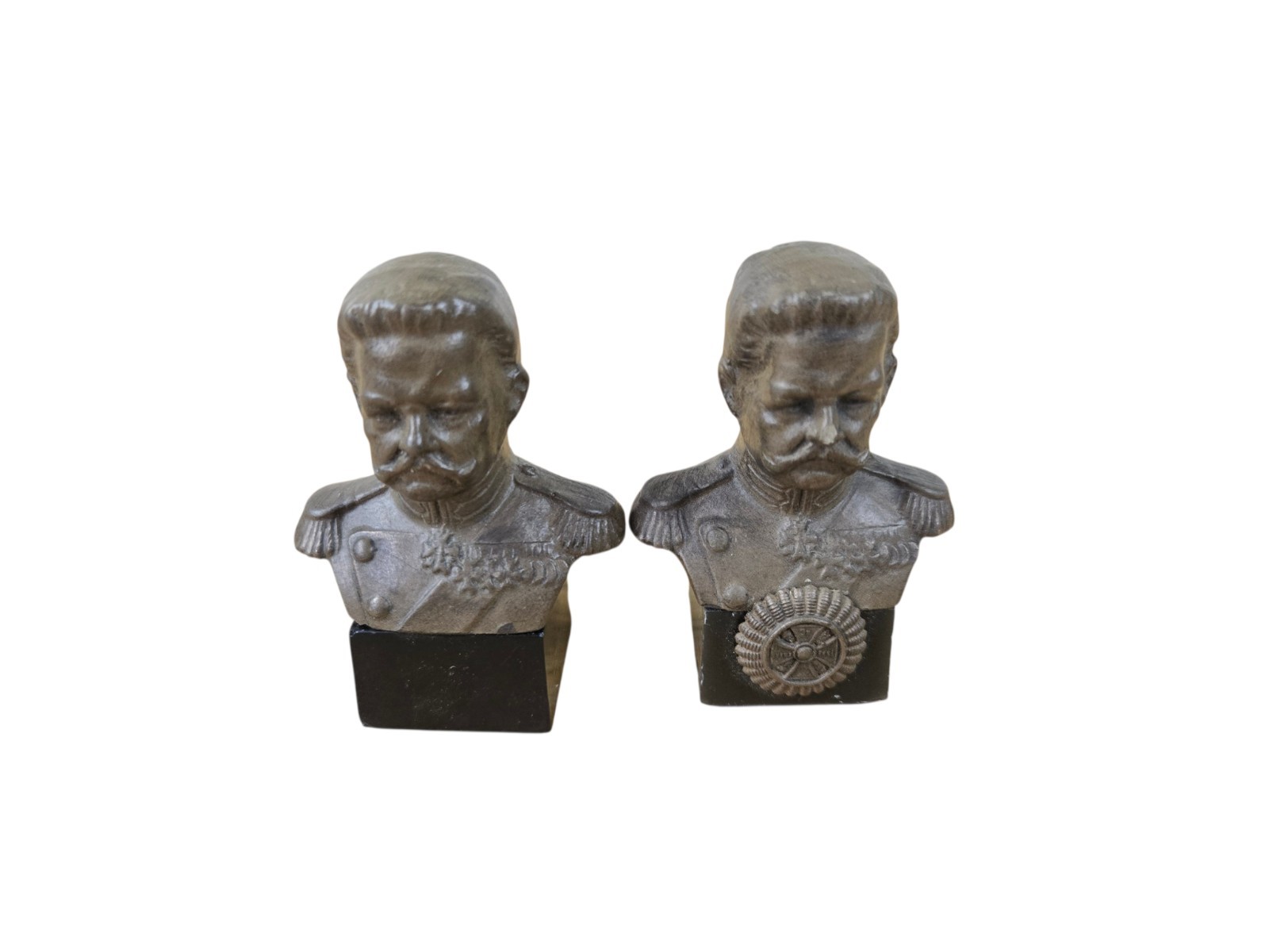 Pair Antique Kaiser Wilhelm II Miniature Busts 25th Reign Jubilee 1888-1913 