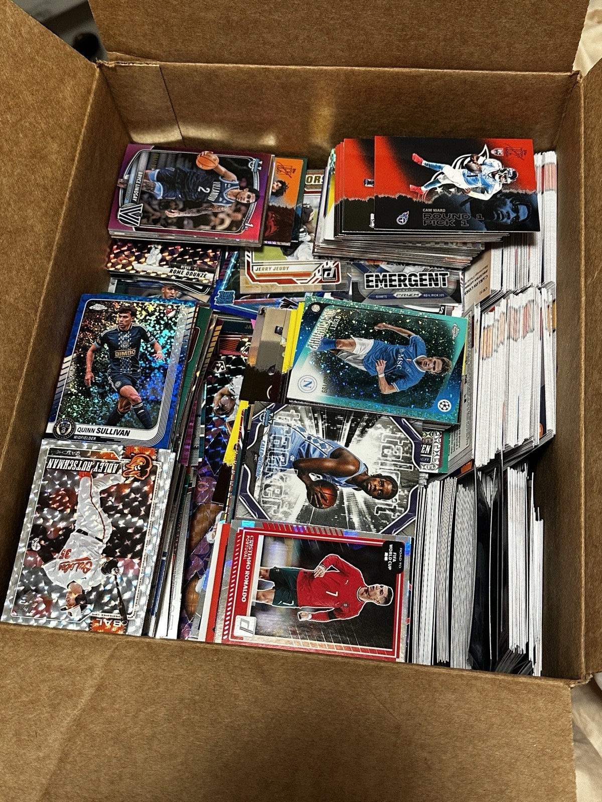 MASSIVE Modern Sports Card collection 30lbs+ Lot of multiple sports for sale.