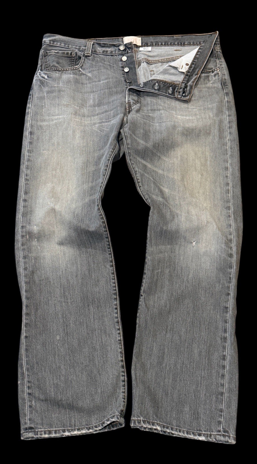 Vintage Levi’s 501 XX Jeans 90s Black 38 x 32 Faded Distressed