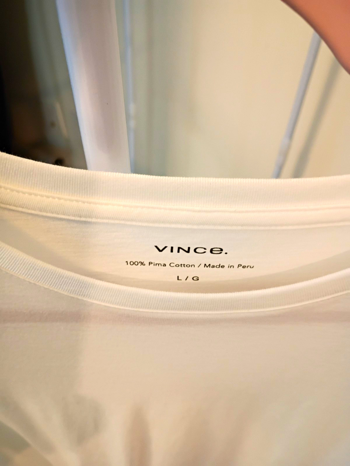Vince Men\'s White Pima Cotton Jersey Knit Crew Neck Short Sleeve T-Shirt L Vince Men\'s White Pima Cotton Jersey Knit Crew Neck Short Sleeve T-Shirt L