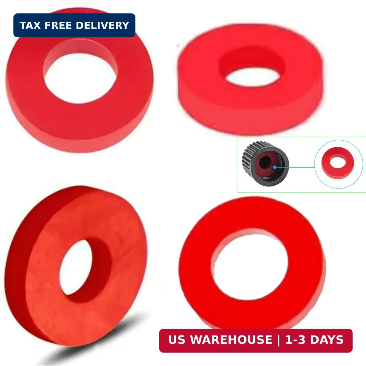 100 Pack Tire Valve Stem Caps Gasket O Ring Replacement Universal Leak-Proof Sea